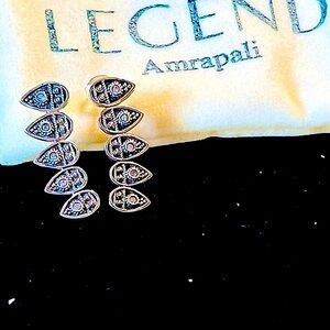 Diamond Earrings in Black Oxidized Sterling Silver 0.07 ctw